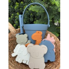 Дитячий набір іграшок для пляжу з якісного харчового силікону Zoo Blue
