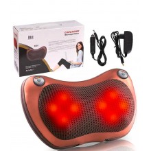 Масажна інфрачервона подушка Massage Pillow 8028, (31х10х19 см) / Роликовий масажер для шиї та спини