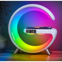 Настільна лампа-нічник з колонкою та будильником G11 Smart Light з бездротовою зарядкою, Білий