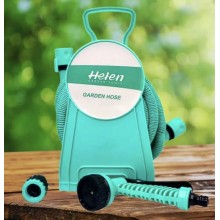 Шланг поливальний 15 м з котушкою і розпилювачем з 7 режимами Helen Garden Tools шланг садовий, що розтягується Шланг поливальний 15 м з котушкою і розпилювачем з 7 режимами Helen Garden Tools шланг садовий, що розтягується