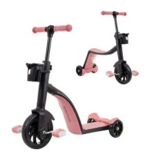 Дитячий самокат трансформер біговіл з кошиком Best Scooter 3 в 1, Рожевий Дитячий самокат трансформер біговіл з кошиком Best Scooter 3 в 1, Рожевий
